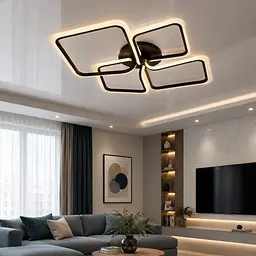 Світлодіодна стельова люстра Artlight WG5146-2+2BK, 85 Вт, чорна