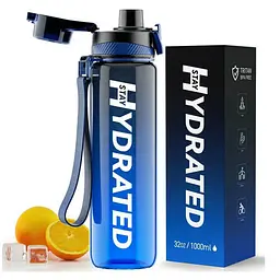 Спортивні пляшки Hydrated Water Bottle 1000 ml - Tritan Blue Gray Brave U vit0004880