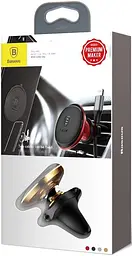 Автотримач Baseus Magnetic Air Vent Car Mount Holder with cable clip Gold - мініатюра 6