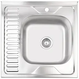 Кухонна мийка Brinex 6060-R 0.6 мм, накладна BRIN6060RSAT06