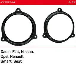 Проставки під динаміки 165 мм / 6.5" ACV 271210-04 для автомобілів Dacia, Fiat, Nissan, Opel, Renault, Smart, Seat - мініатюра 5