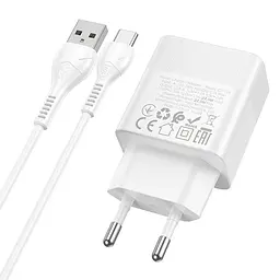 Мережевний зарядний пристрій Hoco CS111A Lounge PD22.5W 1USB-C + кабель USB to Type-C White - мініатюра 3