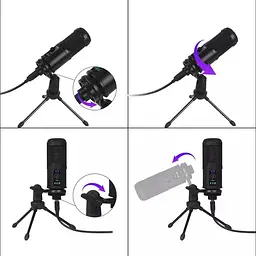 USB мікрофон для ПК, ноутбука, студій для запису звуку Savetek M3, професійний, конденсаторний (100795) - мініатюра 3
