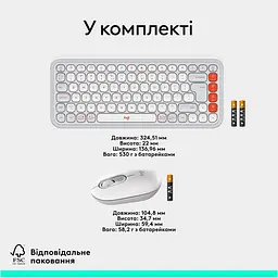 Комплект (Клавіатура та Миша) Logitech Pop Icon Combo (920-013141) Off-White - мініатюра 9