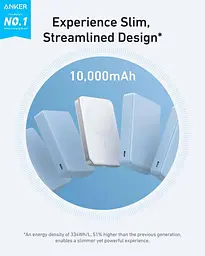 Павербанк Anker MagGo A1664 Ultra Slim магнітний з бездротовою зарядкою білий 10000 mAh - мініатюра 3