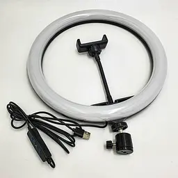 Кільцева LED лампа 30см 30W з тримачем для телефону селфі кільце блогера 3 режими свічення Ring Fill Light - мініатюра 6