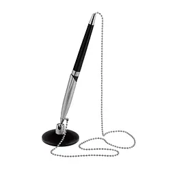 Ручка кулькова на підставці Buromax Silver DeskPen сині чорнила 0.7 мм (BM.8146-01)