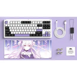 Клавіатура MageGee SKY 87 RGB Wireless Ivory White Switch Ice Purple (6971969728486-UA) [164308] - мініатюра 6