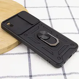 Ударостійкий чохол Camshield Serge Ring для Xiaomi Redmi 9A Чорний, TPU+PC, Шторка на камеру - мініатюра 2