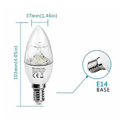 Світлодіодні лампи SHINE HAI SES E14, еквівалент світлодіодних ламп-свічок 40 Вт, малий Едісон - мініатюра 2