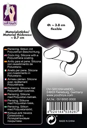 Ерекційне кільце Black Velvets Cock Ring 3.8 см чорний - мініатюра 11