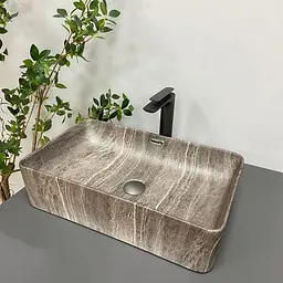 Умивальник VBI Arabba M dark stone matt накладний VBI-013503, Коричневий