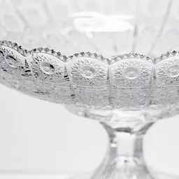 Фруктовниця на ніжці скляна Queen Lace 32 см під кришталь Yiwu HP-34-47 - мініатюра 6