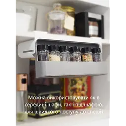 Підвісна полиця для спецій пластикова на липкій стрічці Under-shelf Spice Rack - мініатюра 4