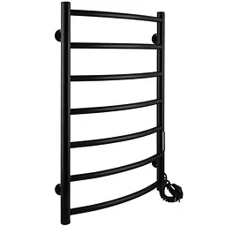 Електрична рушникосушка Unio LD ЕU 700-500-7 BLK Драбинка Дуга чорна, Чорний матовий, Праве, Електронний - мініатюра 2