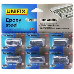 Клей UNIFIX Холодне зварювання сіре 10г (планшет 6шт)