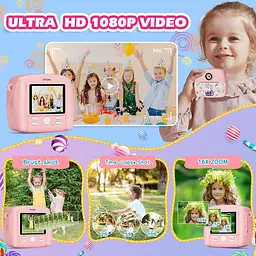 Дитячий цифровий фотоапарат ASTGMI 1080P з миттєвим друком, картою 32GB та папером - мініатюра 4