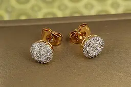 Сережки гвоздики Xuping Jewelry блискучий букет з родієм 9 мм золотисті