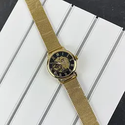 Наручний годинник жіночий 8099 Gold-Black Forsining acs0031378 - мініатюра 4