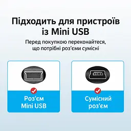 Кабель Vention COWBF USB-C - Mini-USB 1 м чорний (COWBF) - мініатюра 9