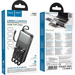 Зовнішній акумулятор Hoco J156A Founder 20000mAh 22.5W Black (6942007662284) [174705] - мініатюра 9