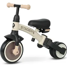 Дитячий велосипед QPlay Stager 3 в 1 з ручкою, біговел, Beige-Brown (T80STAGERBeigeBrown) - мініатюра 3