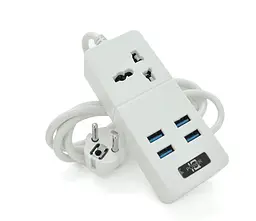 Мережевий фільтр Voltronic ТВ-Т05, 4 USB, 1,5 м, перетин 3×0,75 мм, 2,1 А - мініатюра 1