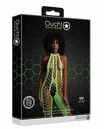 Бодістокінг Ouch! Bodystocking With Halterneck Green, XS/XL - мініатюра 4