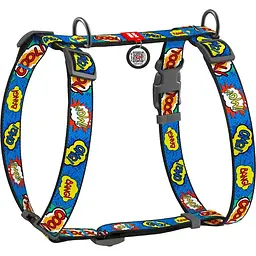 Шлея для собак анатомічна Waudog Nylon ВАУ, S, блакитний (5606)
