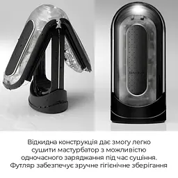 Вібромастурбатор Tenga Flip Zero Electronic Vibration Black, змінна інтенсивність, розкладний - мініатюра 6