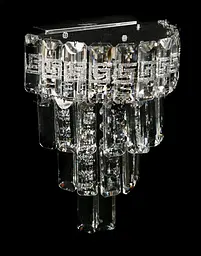 Хромоване настінне бра з кришталевим декором Splendid Ray B2211/2W+LED (CR), 30 см на 2 лампи E14 з LED-підсвічуванням - мініатюра 2