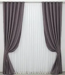 Комплект штор VR-Textil Midnight блекаут 2 шт 150x290 см марсала (1231ш) - мініатюра 2