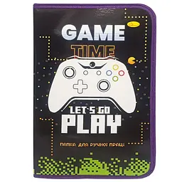 Папка для ручної праці на блискавці А4 "Game time lets go play" Апельсин АП-1002-7