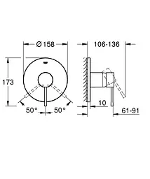 Змішувач прихованого монтажу на 1 вихід Grohe Essence 24168GN1, Золотий - мініатюра 2