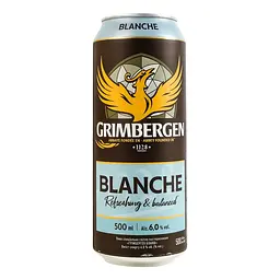 Пиво Grimbergen Blanche, світле, 6%, з/б, 0,5 л - мініатюра 2