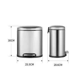 Відро для сміття Mixxus Premium Topper-TC0205 SS Color з плавним закриттям овальне, 5 л, нержавійка (MI7059) - мініатюра 5