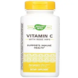 Вітамін С (аскорбінова кислота), Vitamin C, з шипшиною, 1000 мг, 250 капсул Nature's Way vit0002580