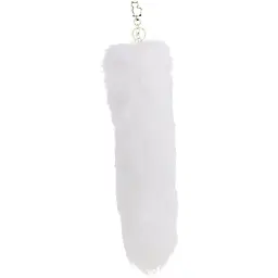 Металева анальна пробка Лисячий хвіст Lockink Sevanda White Fox-Tail Anal Pear-shape Plug - мініатюра 3