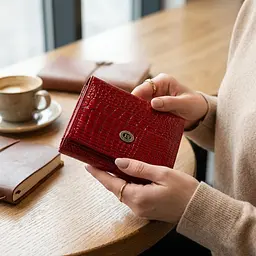 Фактурний жіночий гаманець із натуральної шкіри ST Leather 22705 червоний - мініатюра 2