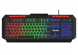 Клавіатура Maxxter KBG-UML-02B-UA, чорний, USB, 104 кнопки, LED підсвічування, кріплення для телефону, 1.8 м