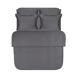 Постільна білизна сатин 210ТС Lotus Home - Brista антрацит сімейний (160x200+30см)