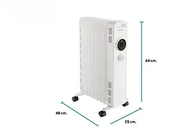 Обігрівач масляний 9 секцій, батарея Kumtel KUM-1225S 2000 Вт 25 кв. м - мініатюра 7