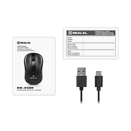 Мишка REAL-EL RM-450W Wireless/Bluetooth Black/Gray (EL123200046) - мініатюра 2