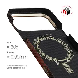 Защитный чехол для Apple iPhone 17 Pro Max, BlackIcon Kevlar MagCase, кевларовый, разноцветный, панель, накладка с поддержкой MagSafe, противоударный, защита всего корпуса, усиленные углы, совместим с беспроводной зарядкой, ArmorStandart (ARM90155) - мініатюра 3