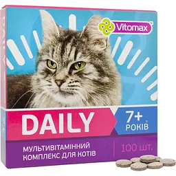 Мультивітамінний комплекс Vitomax Daily для котів 7+ років 100 таблеток - мініатюра 2