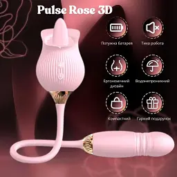 Вібратор I’MCUM Pulse Rose 3D з стимуляцією клітора, 10 режимів лизання, обертання, імітація поштовхів (7970379617738) - мініатюра 4