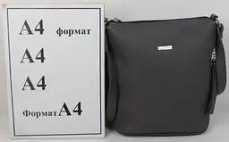 Жіноча шкіряна наплічна сумка Borsacomoda 878.021 Сіра - мініатюра 7