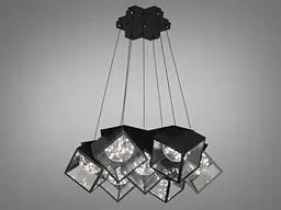 Люстра стельова LED Diasha 6188-7 Loft, 28W, чорний, сучасний стиль, висота 40 см, вага 6,8 кг