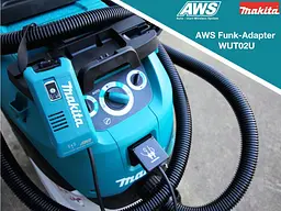 Адаптер Makita WUT02Z для підключення мережевих будівельних пилососів до акумуляторних інструментів Makita з технологією AWS (199773-1) - мініатюра 5