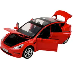 Колекційна металева модель автомобіля Автопром Tesla Model 3 з інерцією, світлом та звуком 1:24 - мініатюра 2